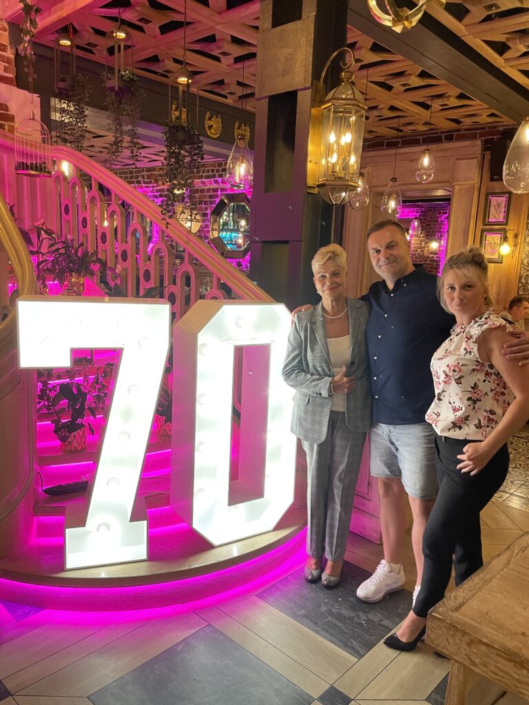 Cyfra ledowa podświetlana "70" 120 cm wysyłka cała polska